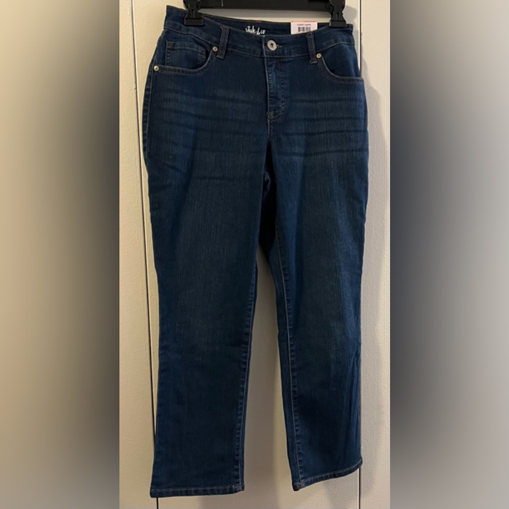 Style & Co. Dark Blue Straight Leg Curvy Capri Jeans (Size 2) NWT
